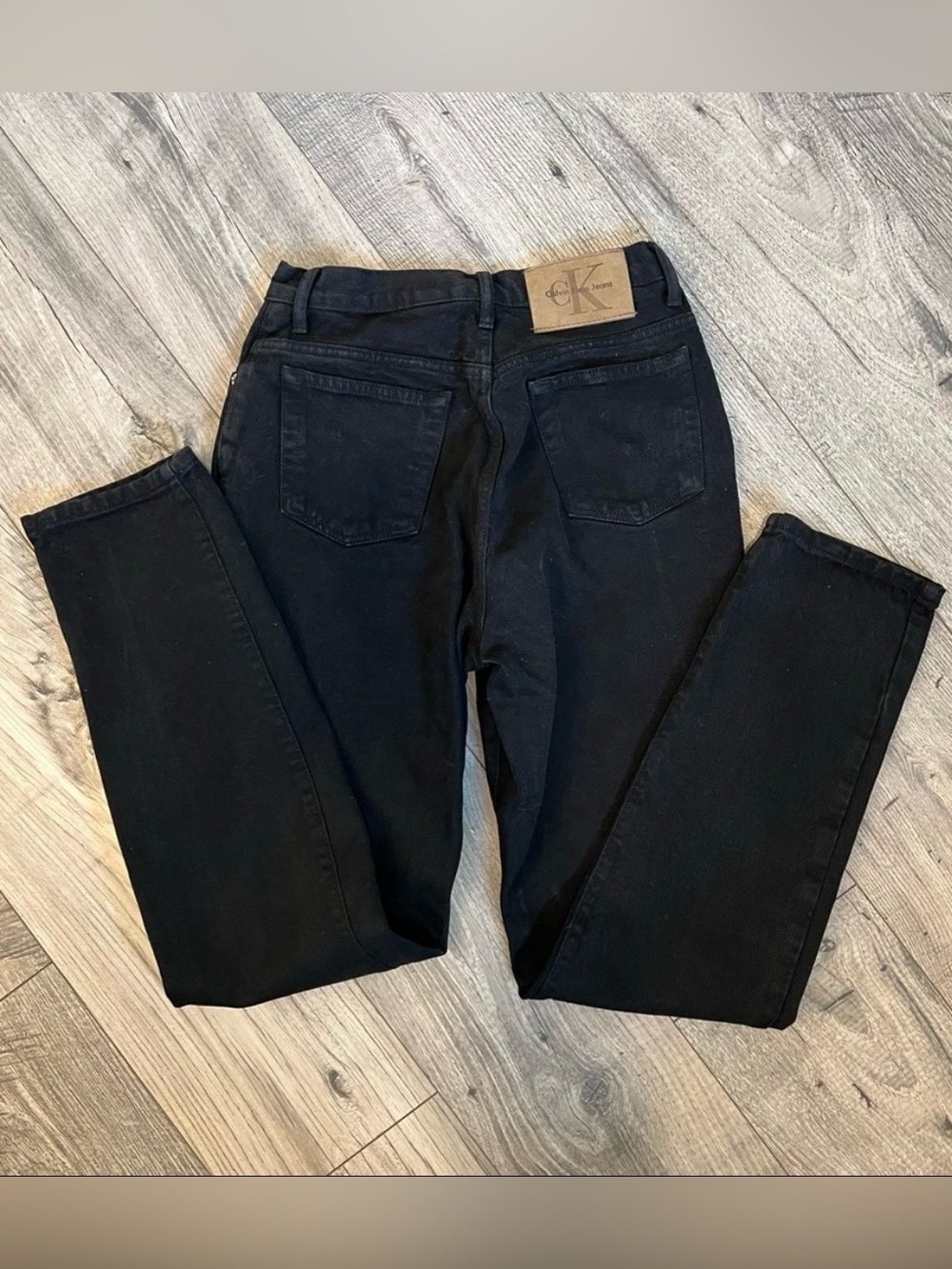 VTG 90's Calvin Klein High Rise Straight Leg Black Denim Jeans- Size 6